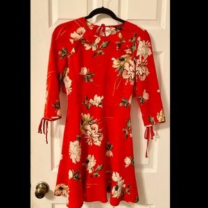 Topshop Floral Tie Back Dress